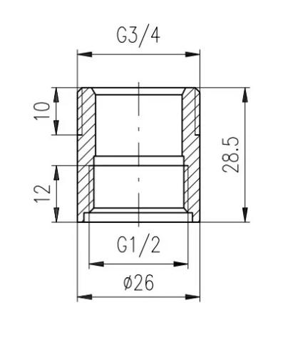 Угловой вентиль для стиральной машины 1/2х1/2 с переходником 3/4 Grohe 2295814K