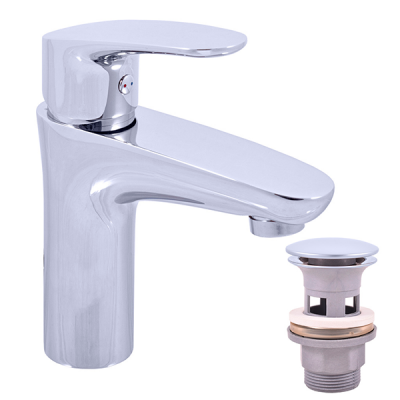 Смеситель для раковины с донным клапаном, хром Rav Slezak Amur AM727.5