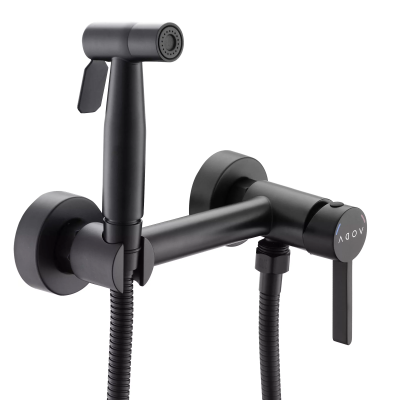 Гигиенический душ со смесителем, черный VODA Vessel VSL02B