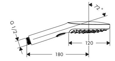 Ручной душ 120, шлифованный черный хром Hansgrohe Raindance Select E 3jet 26520340