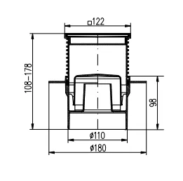 Трап точечный для пола, нижний слив MCH 421L