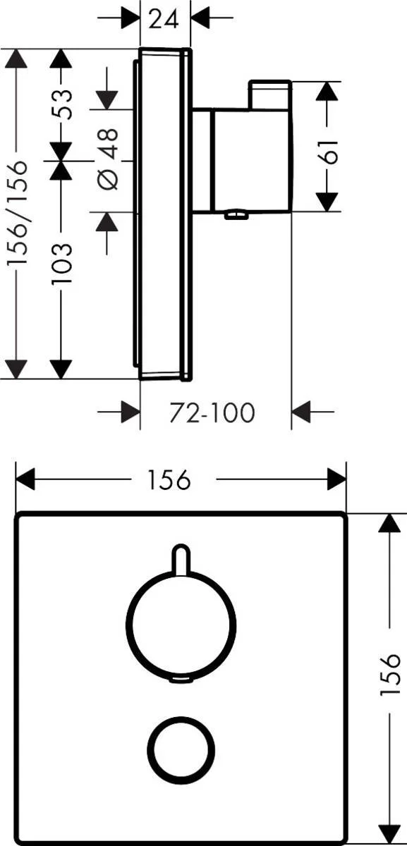 Термостат для душа, встраиваемый, хром/белый Hansgrohe ShowerSelect 15735400