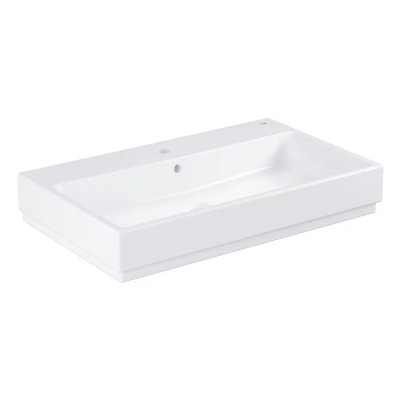Раковина накладная 80, с переливом, альпин-белый Grohe Cube Ceramic 3947600H Раковина накладная 80, с переливом, альпин-белый Grohe Cube Ceramic 3947600H