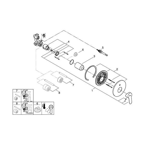 Смеситель для ванны со встраиваемым механизмом, хром Grohe BauEdge 29079000 | интернет магазин Sanstore Смеситель для ванны со встраиваемым механизмом, хром Grohe BauEdge 29079000