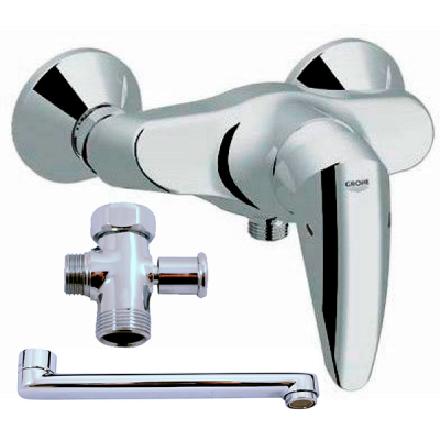 Смеситель для ванны, длинный излив, хром Grohe Eurodisc 33569001S 