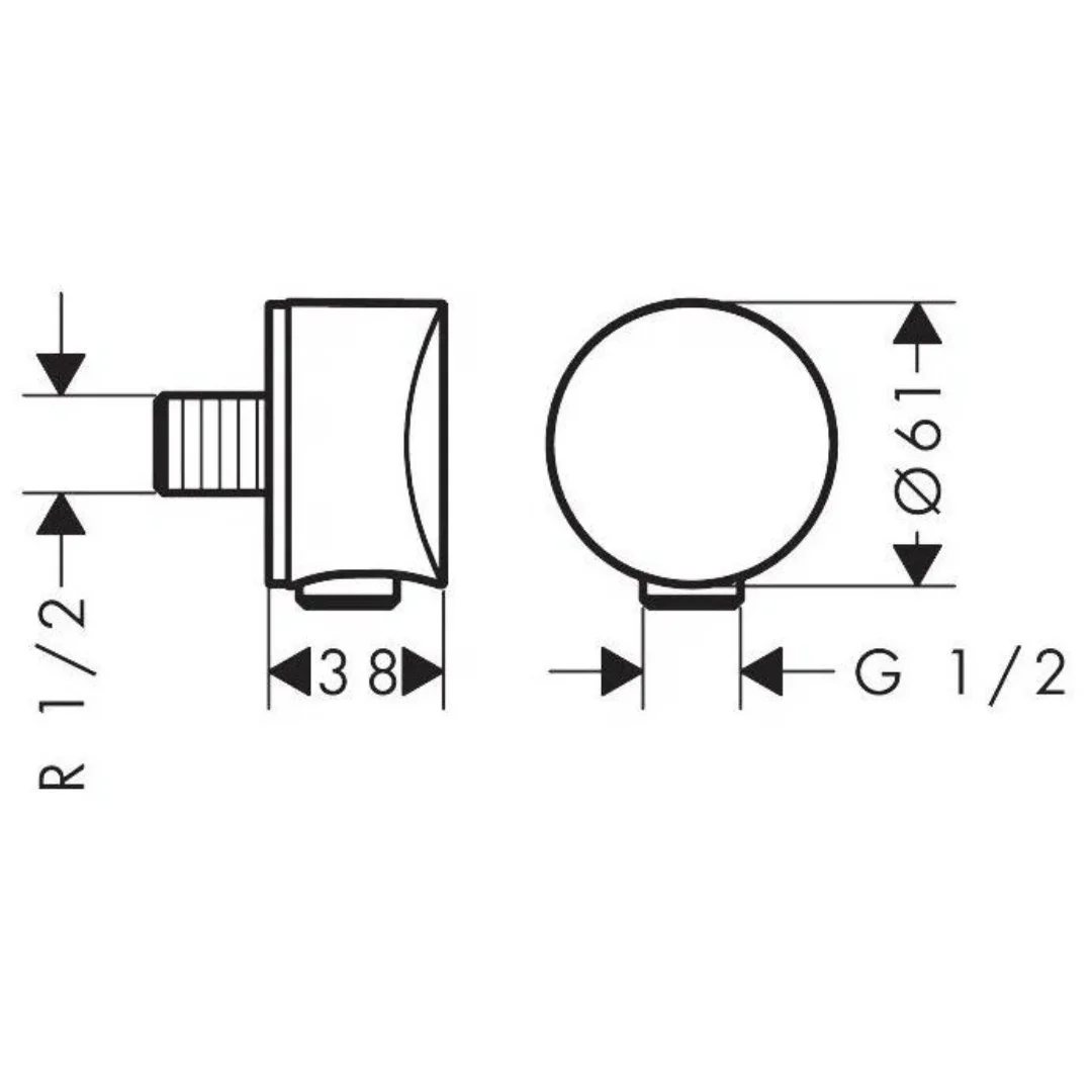 Подключение для душевого шланга, черный Hansgrohe FixFit 26453670