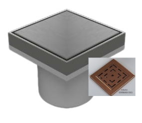 Трап точечный для пола, прямой подвод, бронза MCH S1394BR