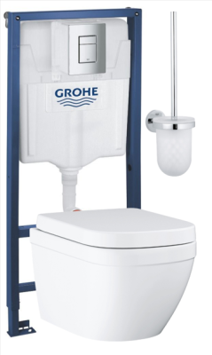 Инсталляция с унитазом GROHE Euro Ceramic с туалетным ершиком (36-56-8) 39693000/38772001/40374001