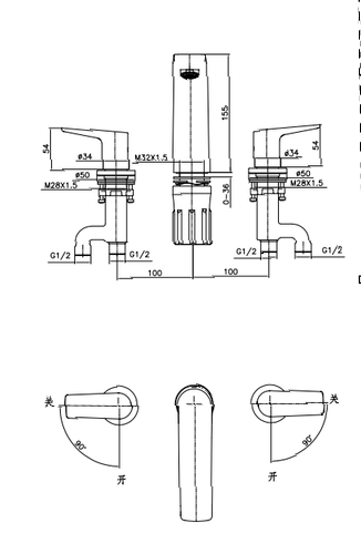 Смеситель для раковины, на 3 отвертия, хром JOMOO P22067-646/1B-Z