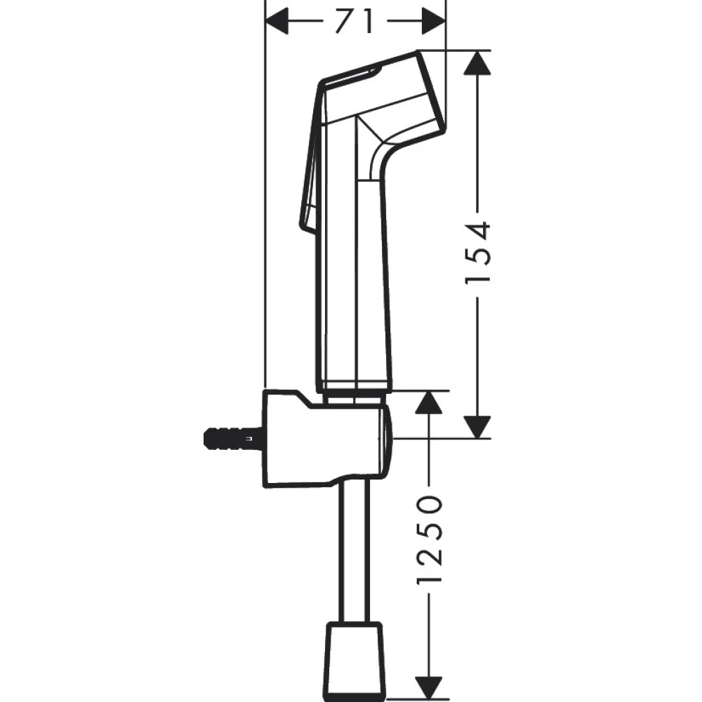 Гигиенический душ с держателем и шлангом 1250, хром Hansgrohe 29234000