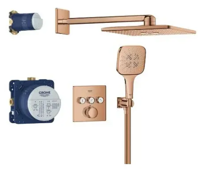 Душевая система встраиваемая, теплый закат глянцевый Grohe Rainshower 310 Cube SmartControl 34864DA0 Душевая система встраиваемая, теплый закат глянцевый Grohe Rainshower 310 Cube SmartControl 34864DA0