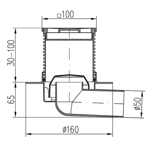 Трап точечный для пола, боковой слив MCH 411L