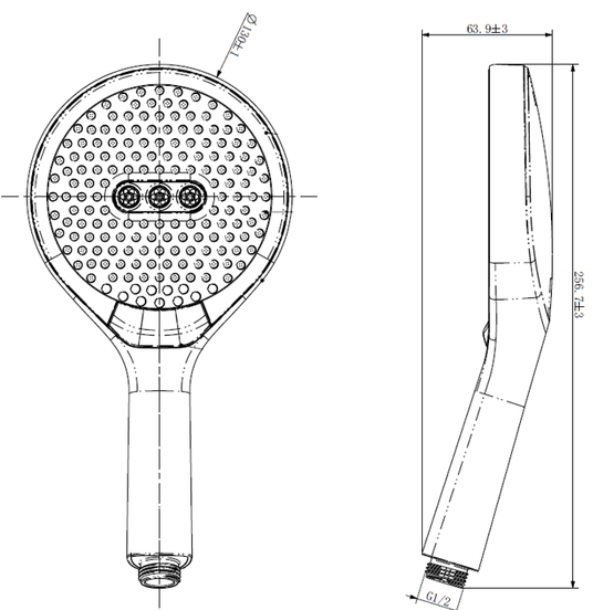 Ручной душ (Ø130), оружейная сталь JOMOO S225013-7V01-2