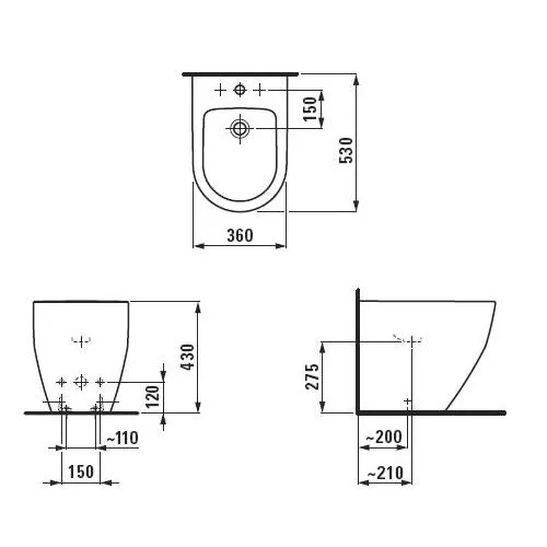 Биде напольное Laufen Pro 8329520003021