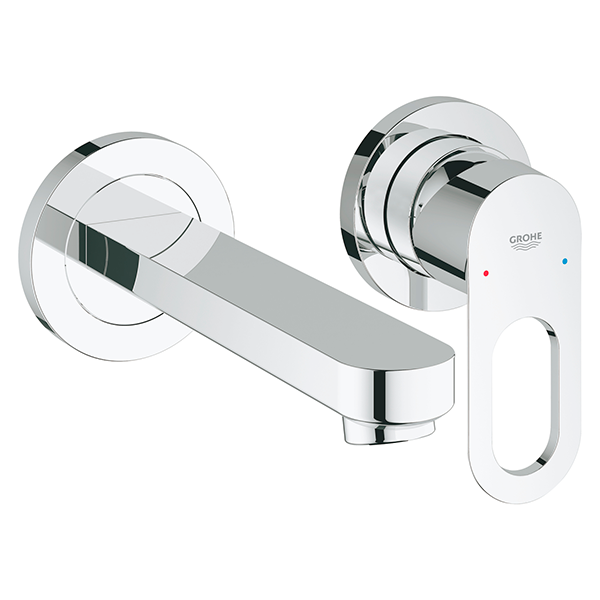 Смеситель для раковины, встраиваемый, на 2 отверстия, настенный, хром Grohe BauLoop 20289000