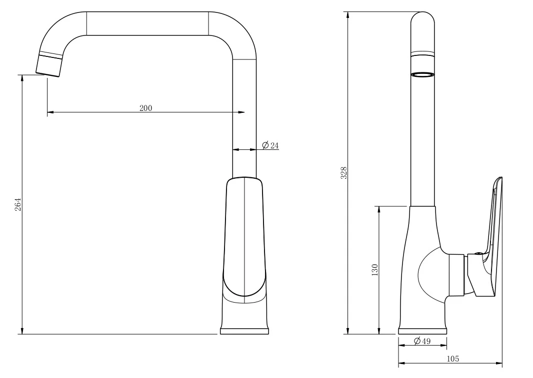 Смеситель для кухни, оружейная сталь ESKO Lagos LG06GM