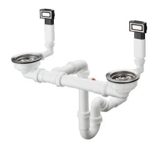 Сифон для кухонной мойки, двойной, слив-перелив, хром Hansgrohe 43922800