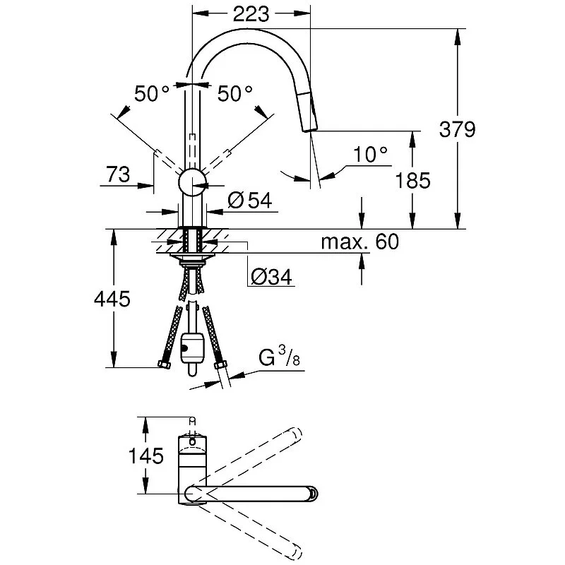 Смеситель для кухни, хром Grohe Minta 32321002
