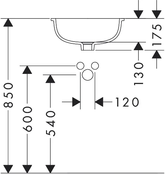 Раковина встраиваемая снизу 35, белая Hansgrohe Xuniva S 60151450