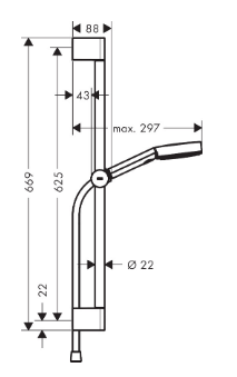 Душевой гарнитур 65, белый Hansgrohe Pulsify Select 24160700