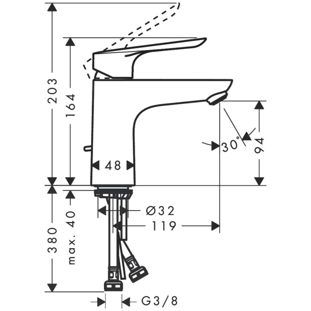 Смеситель для раковины, хром Hansgrohe Logis E 71165000