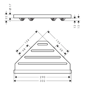 Полочка-корзинка, угловая, черный Hansgrohe AddStoris S 41761670