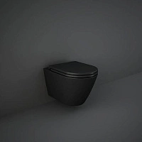 Крышка-сиденье для унитаза с микролифтом, черная Rak Ceramics Feeling RSTSC3901504 Крышка-сиденье для унитаза с микролифтом, черная Rak Ceramics Feeling RSTSC3901504