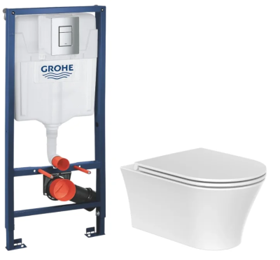 Инсталляция с панелью смыва, унитазом с крышкой-сиденьем JOMOO/Grohe 11413-2/11KA-KZ11/38772001