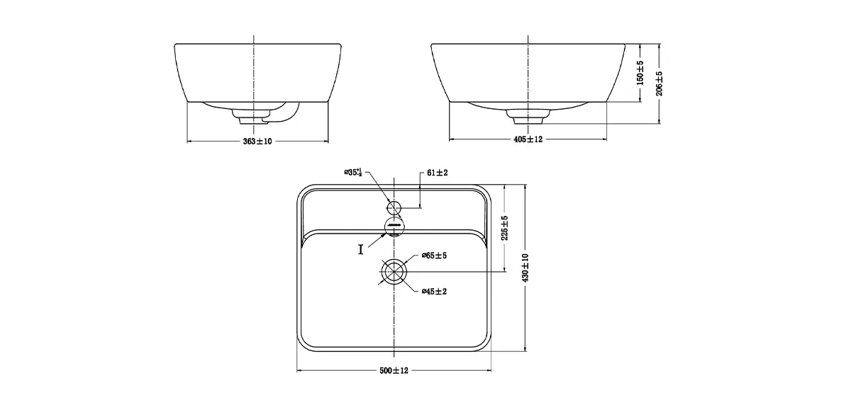 Раковина накладная 50, белая JOMOO P12679-1/11Z-1