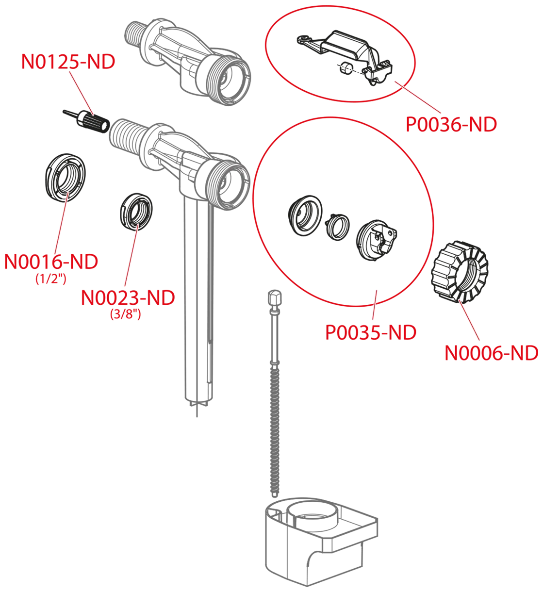 Впускной механизм для керамического бачка, боковая подводка, металлическая резьба Alcaplast A160-3/8