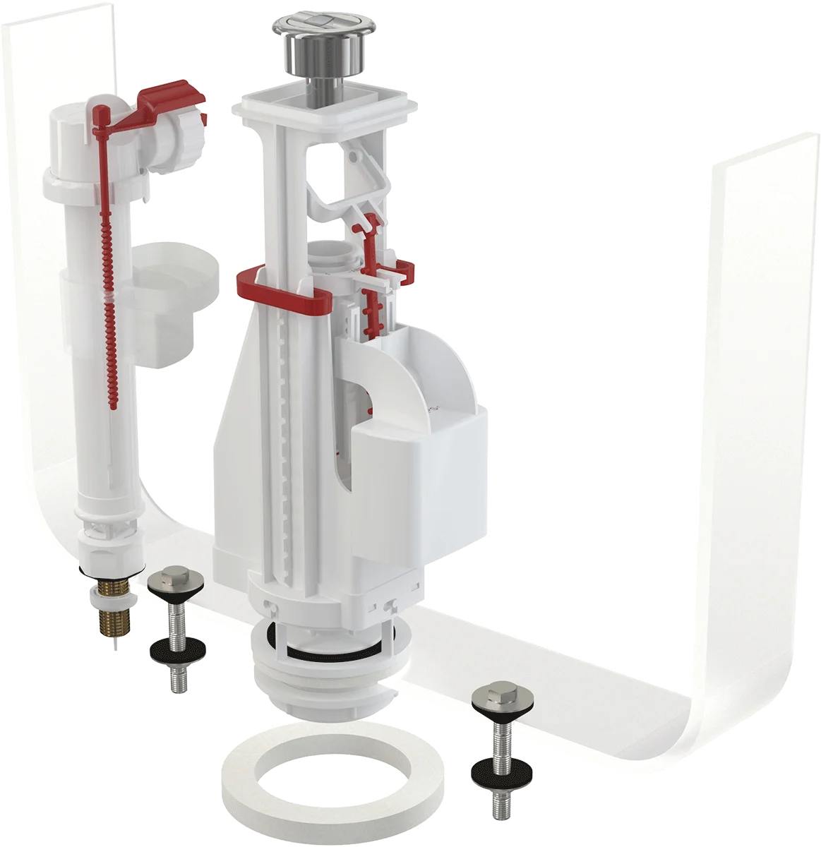 Выпускной комплект с двойной кнопкой, нижний подвод, хром Alcaplast SA08ASK3/8