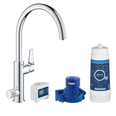 Смеситель для кухни, с фильтром и датчиком, хром Grohe Blue Pure BauCurve 30385000