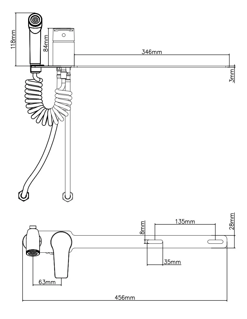 Гигиенический душ со смесителем, накладной для унитаза, хром VODA Level LV10