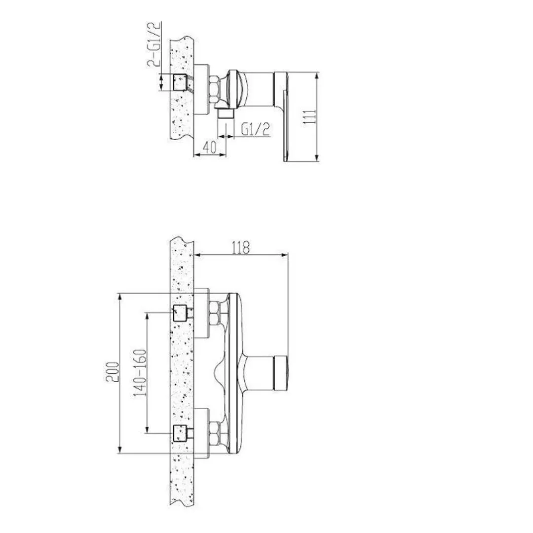 Смеситель для душа, хром ESKO Baku BK 80