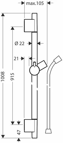 Душевая штанга 900, бронза Hansgrohe Unica S Puro 28631140
