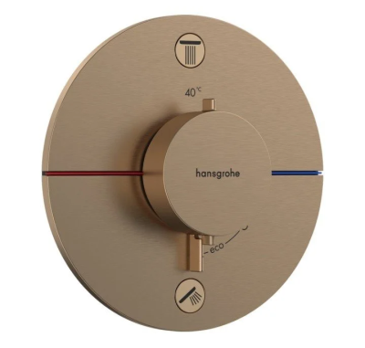 Термостат для душа, встраиваемый, на 2 потребителя, бронза Hansgrohe ShowerSelect Comfort S 15556140 Термостат для душа, встраиваемый, на 2 потребителя, бронза Hansgrohe ShowerSelect Comfort S 15556140