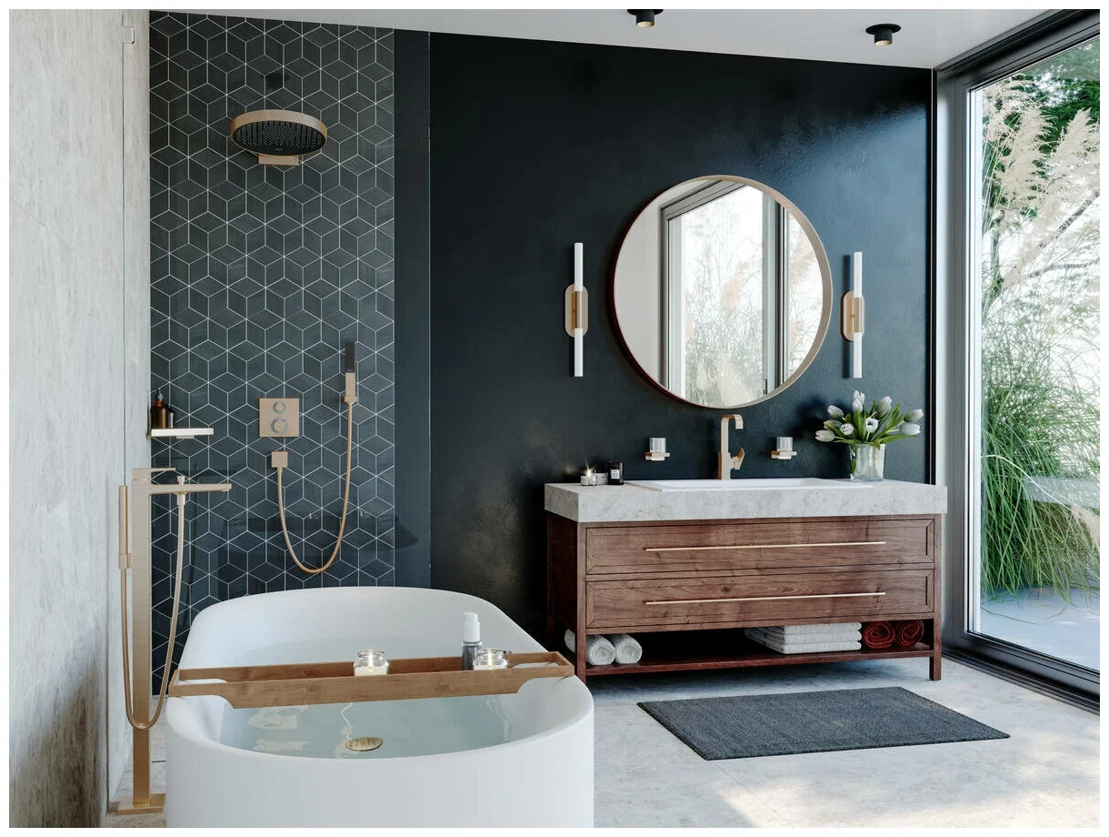 Верхний душ 360, с настенным креплением, бронза Hansgrohe Rainfinity 26230140 – магазин сантехники Sanstore Верхний душ 360, с настенным креплением, бронза Hansgrohe Rainfinity 26230140