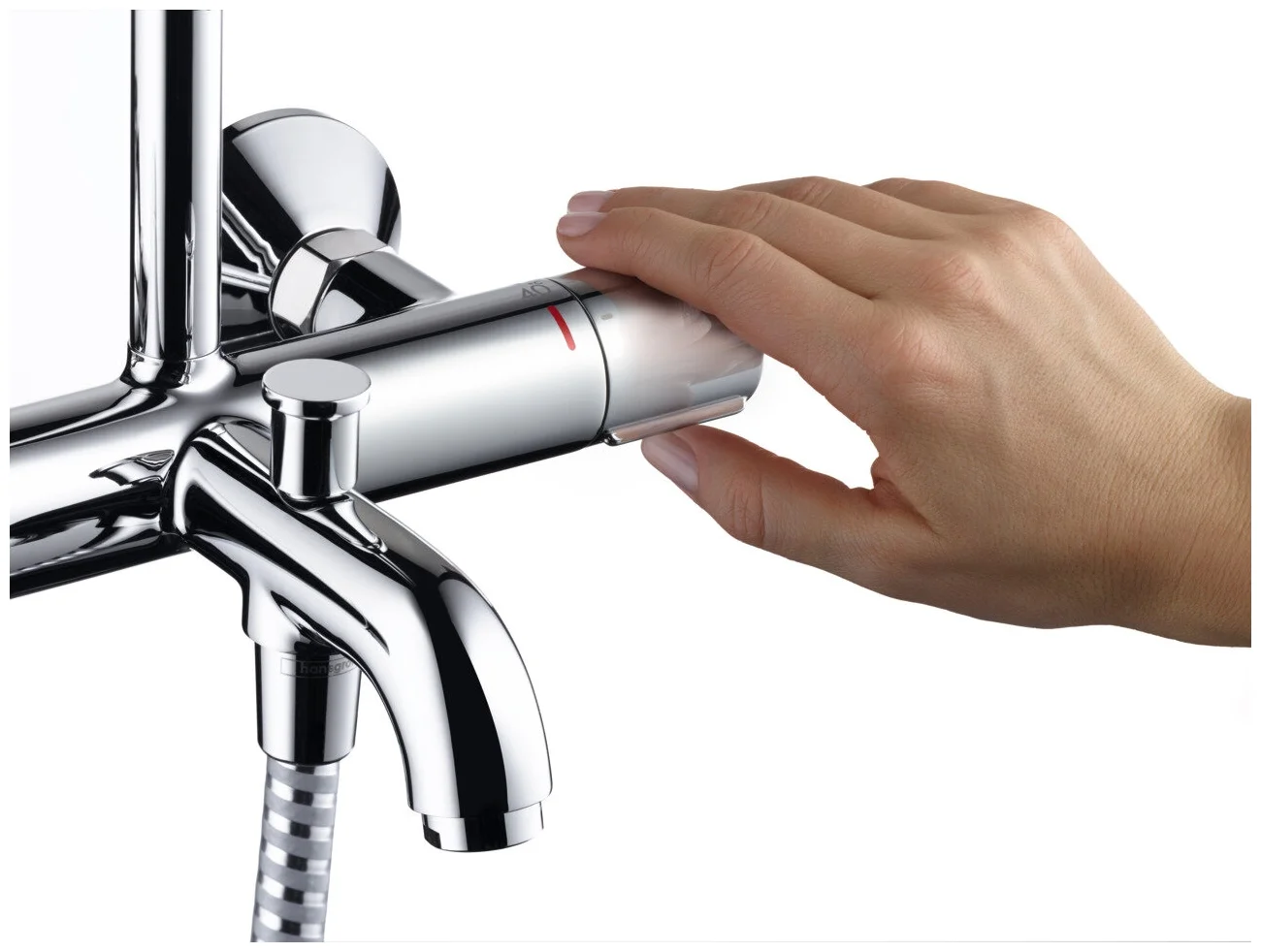 Душевая система с термостатом для ванны, хром Hansgrohe Vernis Blend Showerpipe 26274000