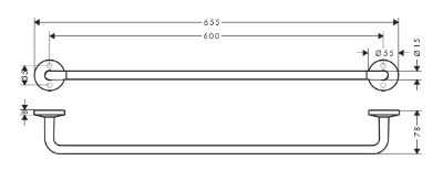 Держатель для полотенца 600, шлиф. черный хром AXOR Universal Circular 42860340