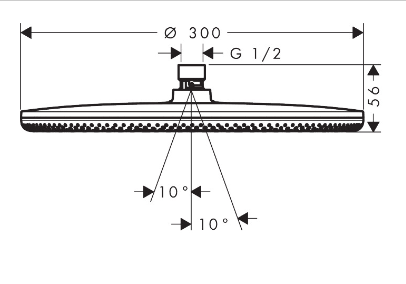 Верхний душ 300, черный Hansgrohe Raindance Alive S 300 1jet 24523670