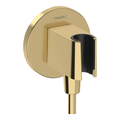 Подключение для душевого шланга с держателем, золото Hansgrohe Fixfit Porter S 26888990 Подключение для душевого шланга с держателем, золото Hansgrohe Fixfit Porter S 26888990