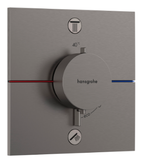 Термостат для душа, встраиваемый, на 2 потр. шлиф.черн.хром Hansgrohe ShowerSelect ComfortE 15572340