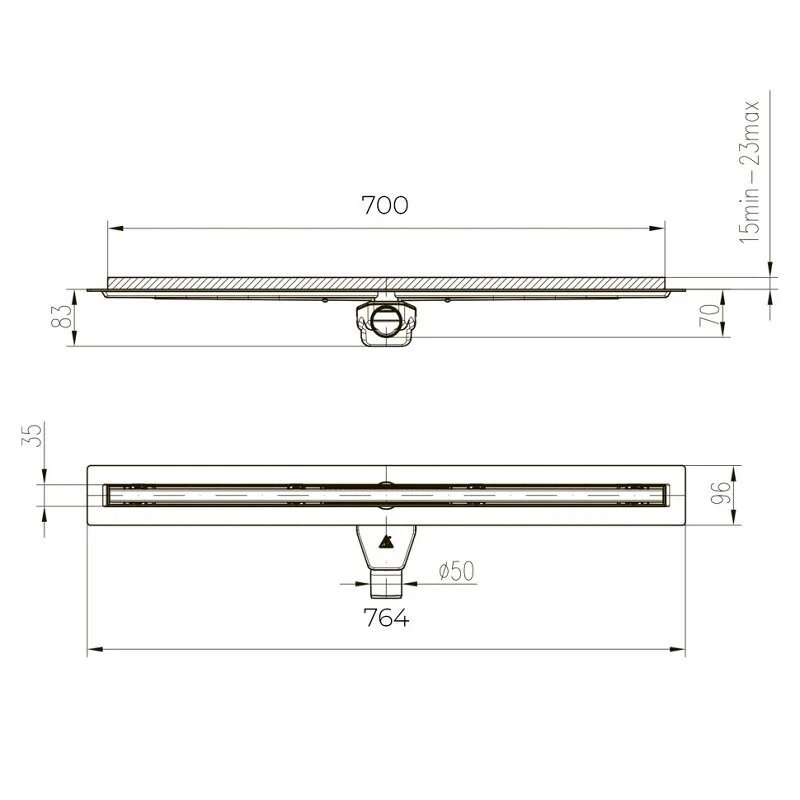 Трап линейный для пола, поворотный сифон MCH CH700SL