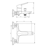 Смеситель для ванны, хром ESKO Murano MR 54 w/a