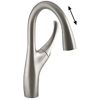 Смеситель для кухни, выдвижной излив, 2 режима, никель Jacob Delafon Suzanne E72511-VS