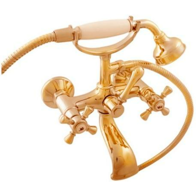 Смеситель для ванны с душевой лейкой, золото Rav Slezak Morava Retro MK359.5/2Z 