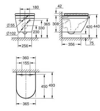Унитаз подвесной с сиденьем, альпин-белый Grohe Euro Ceramic 102509SH00