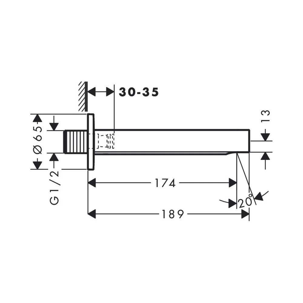 Излив для ванны, белый Hansgrohe Finoris 76410700