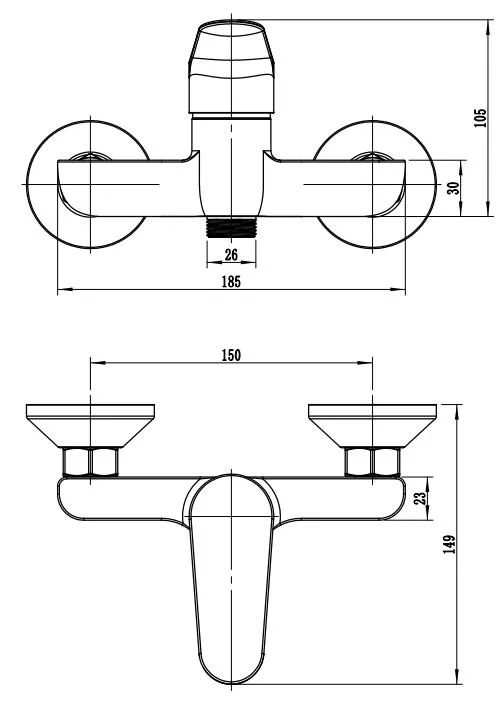 Смеситель для душа, хром ESKO Kazan KZ80
