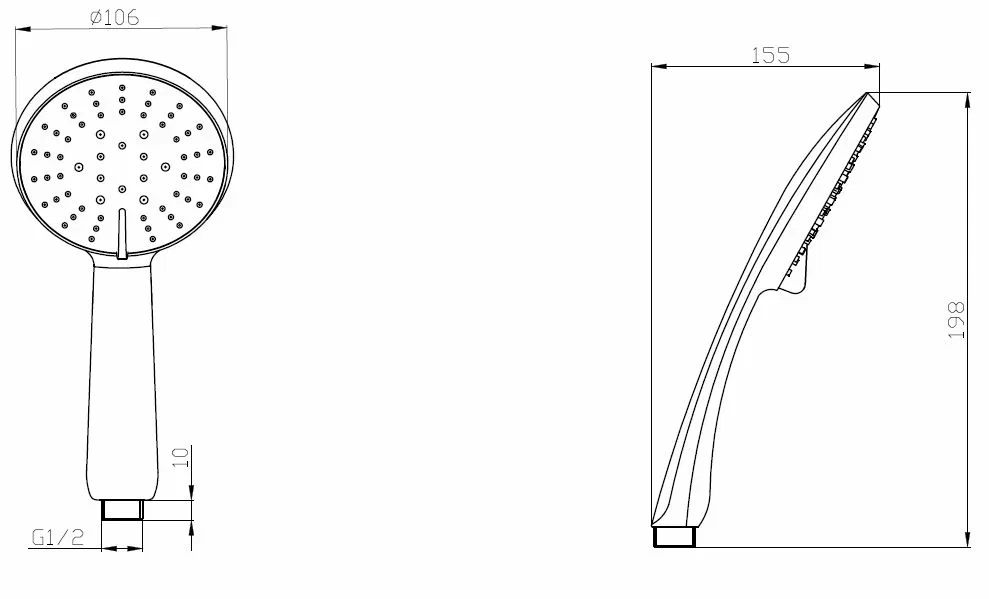 Ручной душ, 5 режимов, черный ESKO SCU855Black